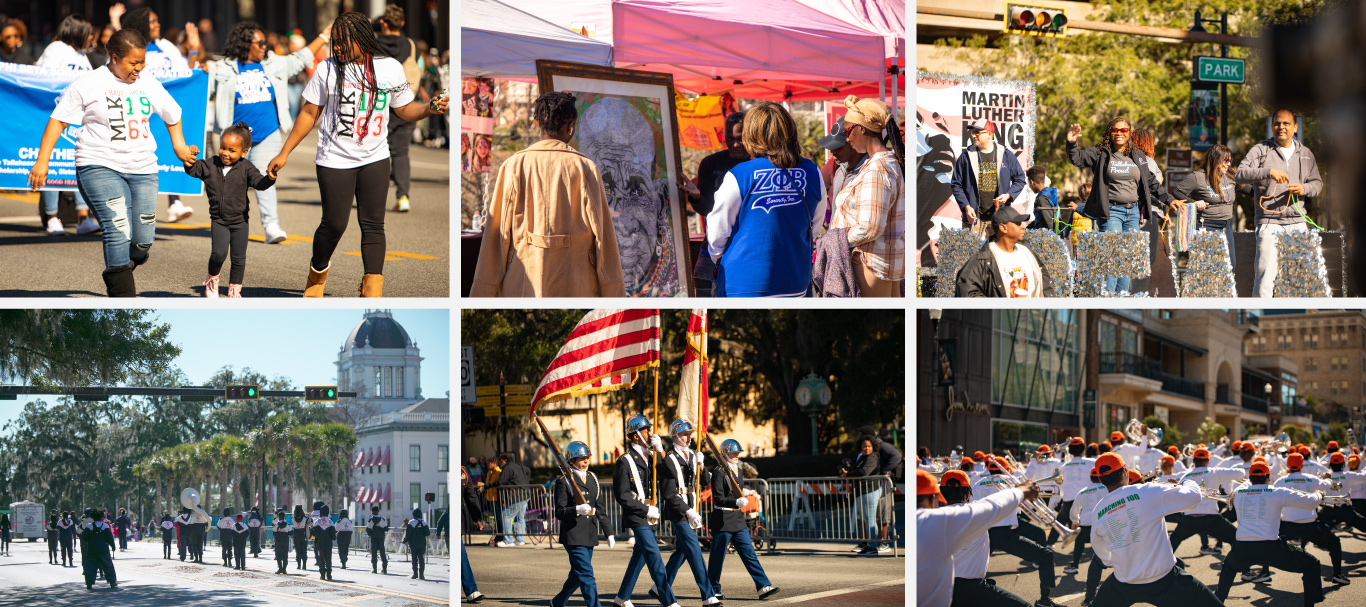 a collage of images of the MLK day celebration